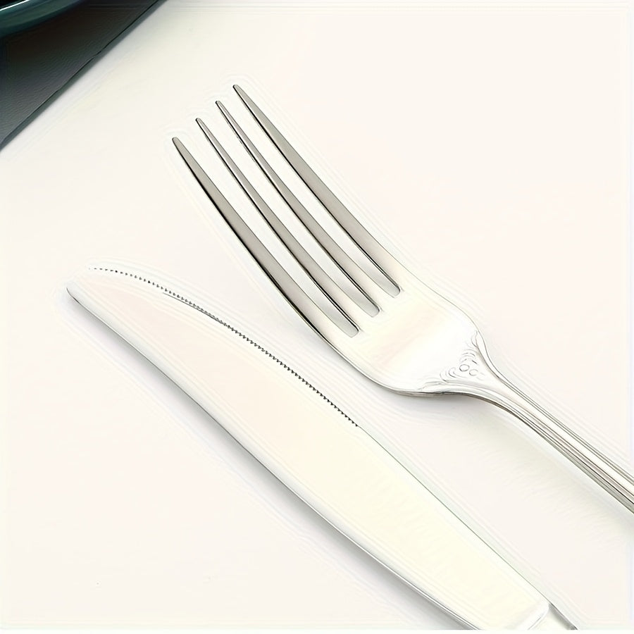 36pcs Premium Stainless Steel Cutlery Set - Shiny Finish, Dishwasher Safe Utensils for 6 - Ideal Present for Housewarming, Weddings, Christmas, Thanksgiving, And Valentine'S Day