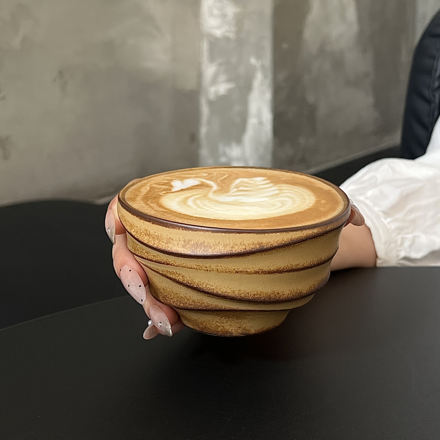[Vintage Ceramic Coffee Cup] Vintage Rustic Ceramic Bamboo-Section Coffee Cup | Kiln-Altered Handheld Mug, Creative Unique-Shaped Latte Art Mug