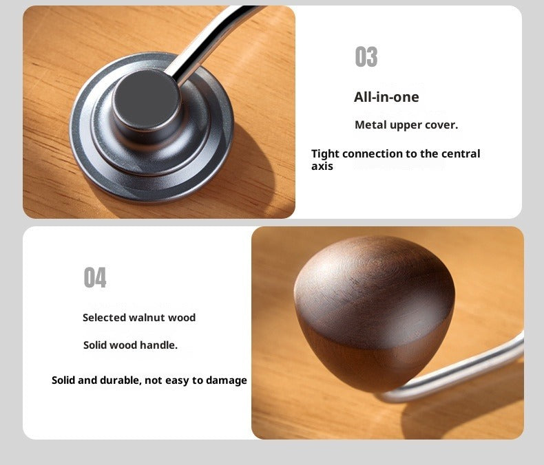 Hand Cranked Coffee Grinder with Adjustable Grind Settings - Heavy-Duty & Burr Mill, Portable Manual Operation for Espresso, French Press, Camping, Use - Durable Coffee Bean Grinder for fresh brew on the