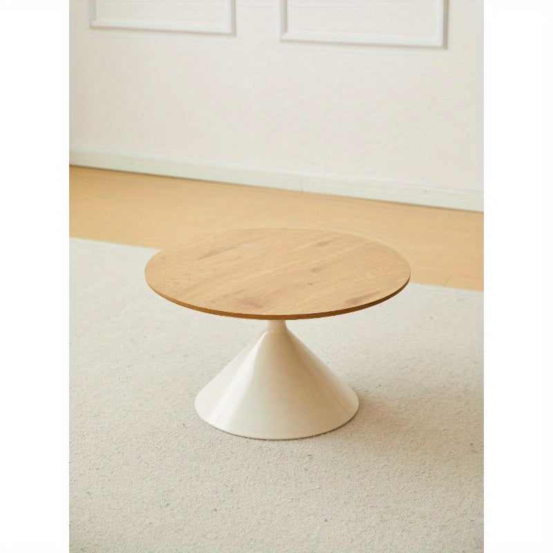 White Round Coffee Table – Modern Minimal Center Table
