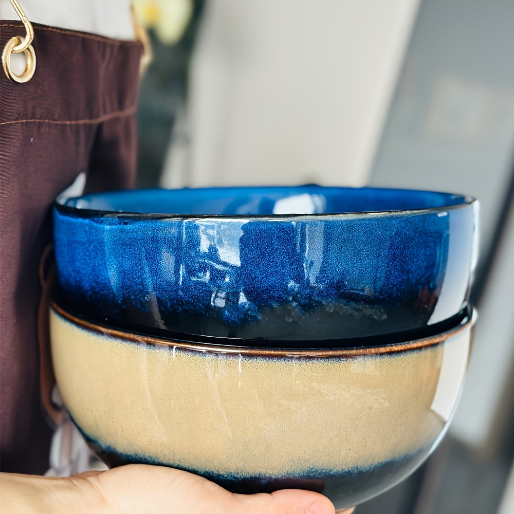 Large Reactive Glaze Ceramic Salad Bowl (81oz) – Serving Bowl for Salads & Soup