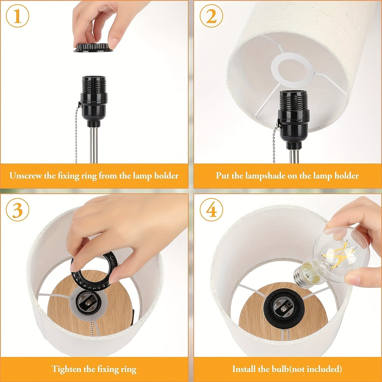 Set of 2 Table Lamps with 2 USB Ports, Modern Bedside, Desk Lamps with Pull Chain, Nightstand Lamps with Cream Fabric Shade and Metal Base for Living Room Bedroom Office Reading Dorm Hotel