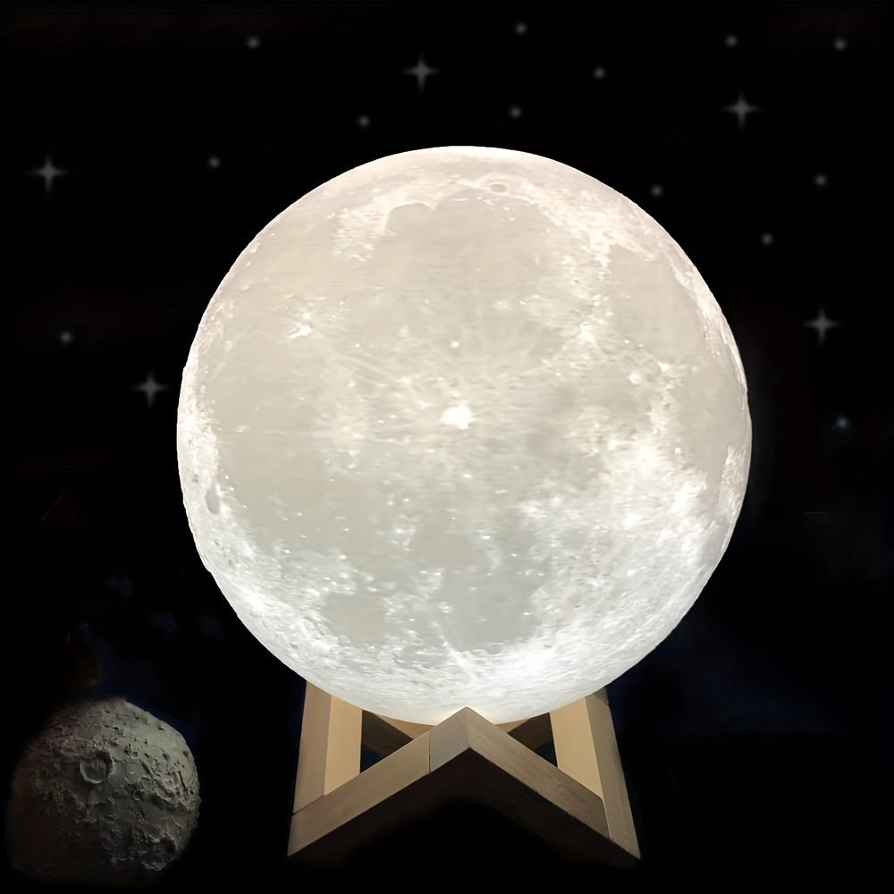 Moon Lights 128 Colors Lights Desk Lamp Birthday Gifts Fashion Wedding Gifts for Mom Anniversary Gifts Christmas Halloween New Year Base Two Ways to Control with Remote And Touch Rechargeable Night Lights Dimmable Bedroom Lig