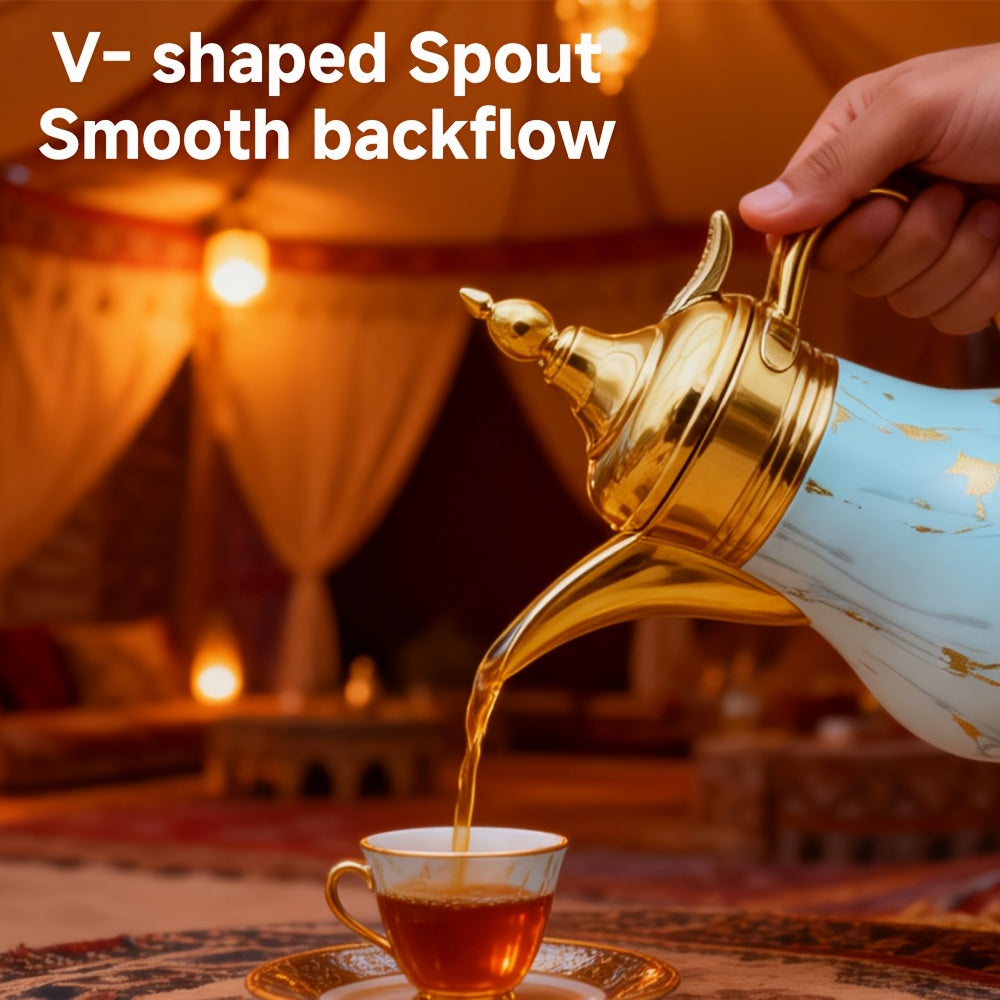 Middle Eastern Arabic Turkey-Inspired Stainless Steel Coffee Pot Dallah Pot Coffee Maker, Double-Wall Insulated Coffee Pot with Lid And Hand, Multiple Colors And Capacities Available for Women, Men, Guests, Best Gift Idea, Ki