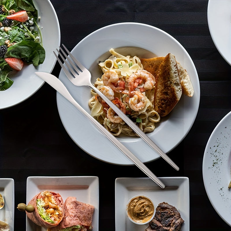 24pcs Stainless Steel Tableware Set, 6-Person Dinnerware Set (Black Golden), Includes Dinner Knife, Fork, Spoon, Coffee Spoon, Mirror Polished Cutlery Set, Suitable for Family Gatherings and Hotel Restaurant Use