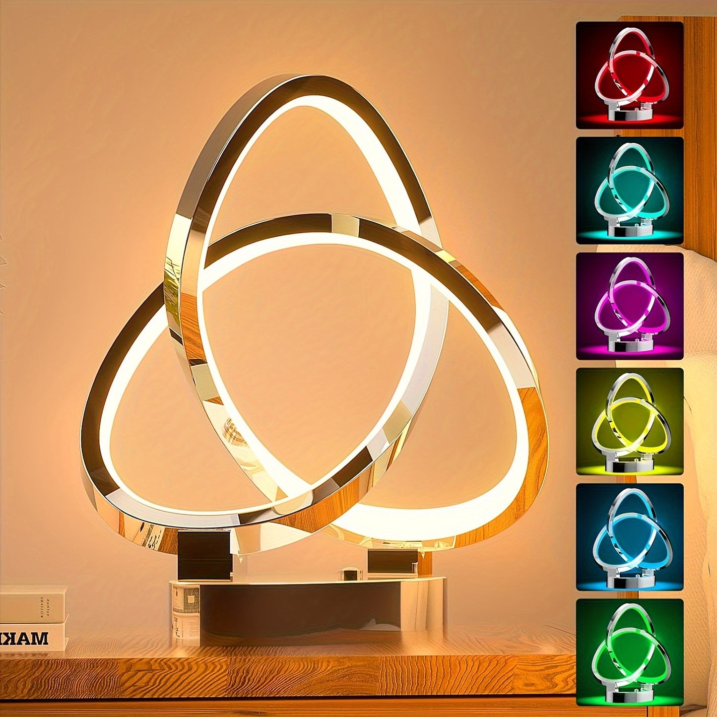 7-Color Modern Spiral Table Lamps, Touch Dimmable Bedside Lamp 10 Modes LED Spiral Table Lamp, Small Table Lamp for Living Room, Cool Lamps for Bedroom, Unique Nightstand Lamps for Ideal Gift