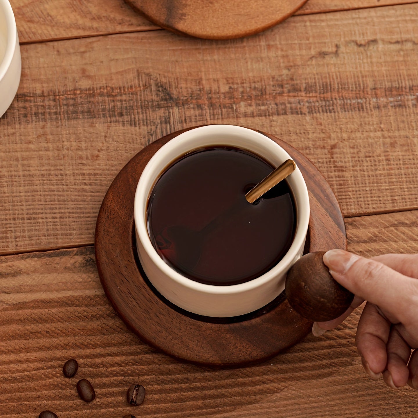 1 Set 250ml Milky White Ceramic Coffee Cup and Saucer Set/Classic Straight Design/Heat-Resistant Handmade Coffee Cup/Mug/Latte Art Cup/Suitable for Coffee Art/Tea Cup/for Home/Cafes/Gifting