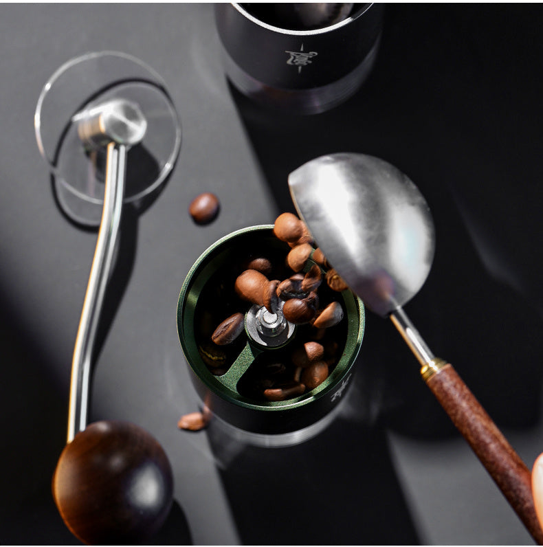 Bincoo Phantom Series Manual Coffee Grinder Featuring 6 Star Steel Burrs, a Portable Hand Crank Mill with Adjustable Grind Settings Suitable for Espresso, Pour Over, French Press, And Drip Coffee, Ideal for Home, Travel, Camp