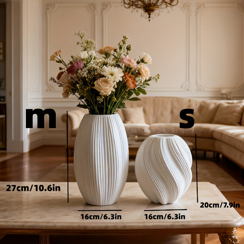 2pcs/Set Maltose-Shaped Vase Decorative Bottles, Bohemian Style, Round Striped Pattern, Suitable for Living Room, Bathroom, Exhibition Hall, Wedding And Other Occasions Decoration, Flower Arrangement Art Bottle, Perfect Holid
