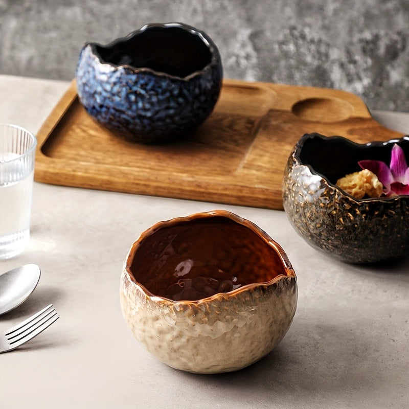 Irregular Kiln-Fired Ceramic Plate Set (2-Piece) – 8" Dinner Plate & 4" Dessert Plate