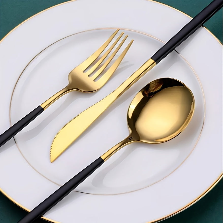 30pcs Portuguese Stainless Steel Flatware Set - Mirror Polish Heavy-Duty 410 Cutlery Suitable for, Weddings, Catering, Dishwasher Safe Utensils for Banquets, Parties, Hotels, Cafes - Elegant Tableware Gift for Events & Birthd