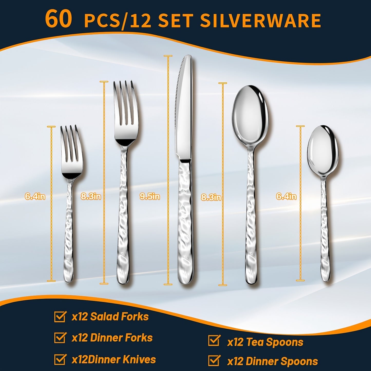 Silverware Set, 40PCS/60PCS Stone Handle Set - Mirror Polished, Dishwasher Safe - Suitable for Home, Catering, Parties, Weddings & Restaurants - For Families & Entertainers