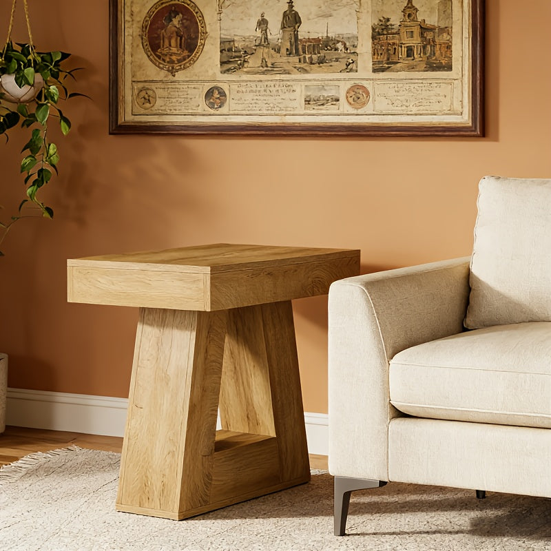 24” Wooden Side Table – Double-Layer Narrow Farmhouse Accent Table