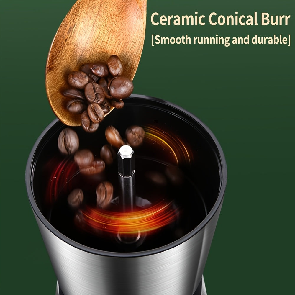 Stainless Steel Manual Coffee Grinder With 8 Adjustable Settings, Large Capacity Conical Burr Coffee Grinder, Portable Hand Coffee Bean Mill With Hand Crank For Kitchen, Home, Travel, Camping, Office, Espresso, Pour Over