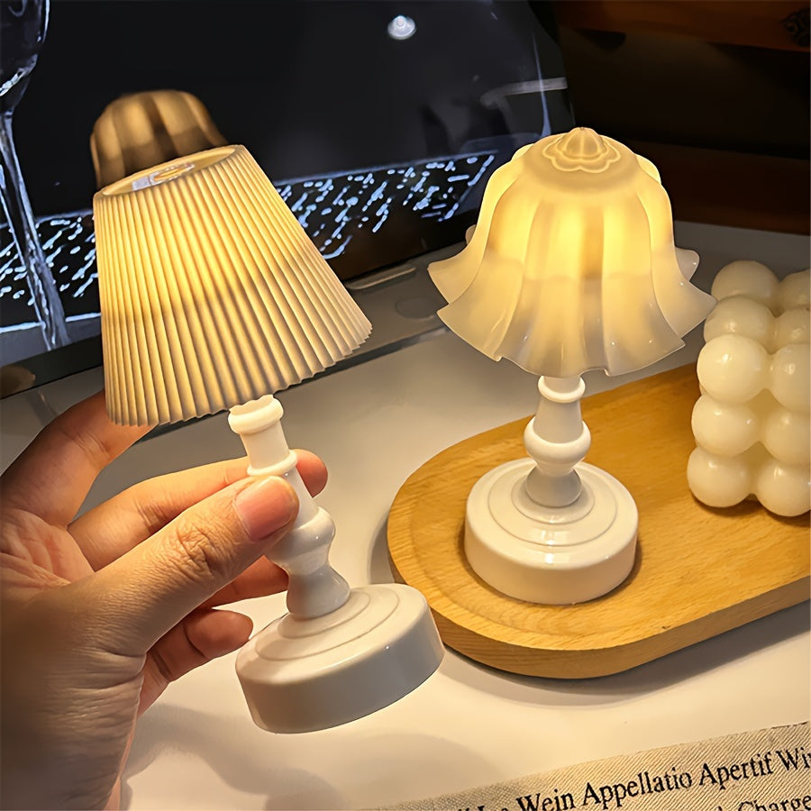 1pc Flower-Shaped Mini LED Table Lamps - Sleek Modern Design, Soft Warm Night Light, Durable Plastic Construction - Unique Home Decor for Bedroom, Desk, Cafe, Hotel, and Living Room, Ideal Gift for Friends and Family