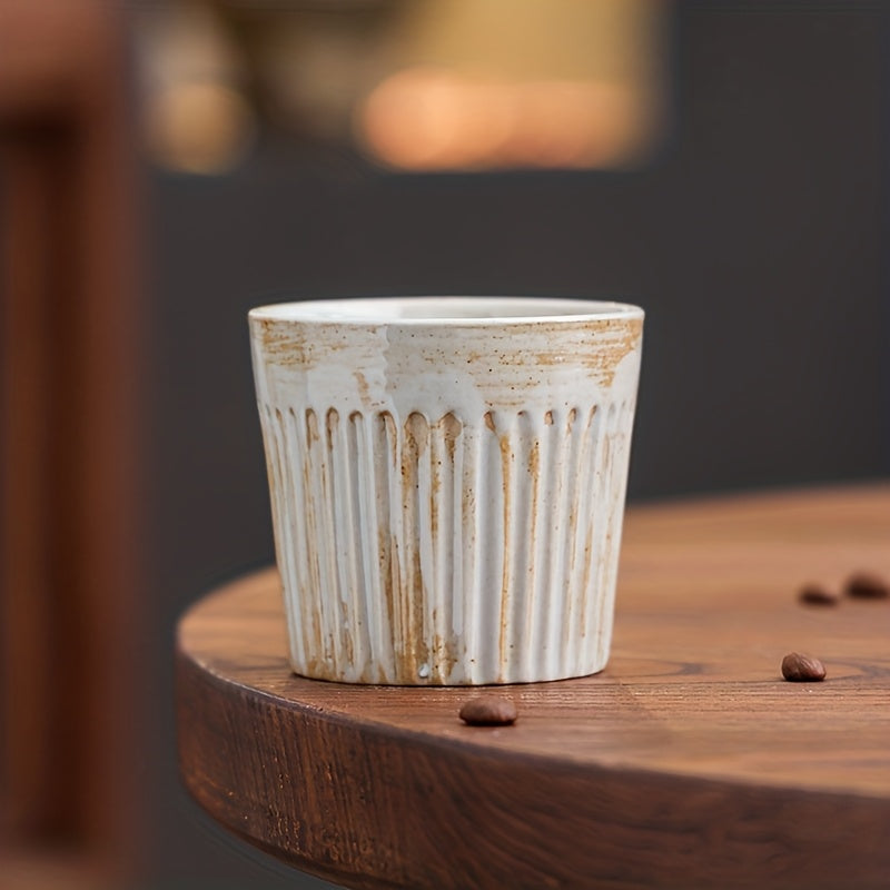 [Coffee Cup, Espresso Mug] Ceramic Straight-Rim Coffee Cup, Small Espresso Cup, Kiln-Transformation Glaze Handcrafted Creative Mug, Matcha Tea Cup, Middle Eastern Cup, Breakfast Cup, Milk Cup, Latte Cup, Water Cup, Aesthetic