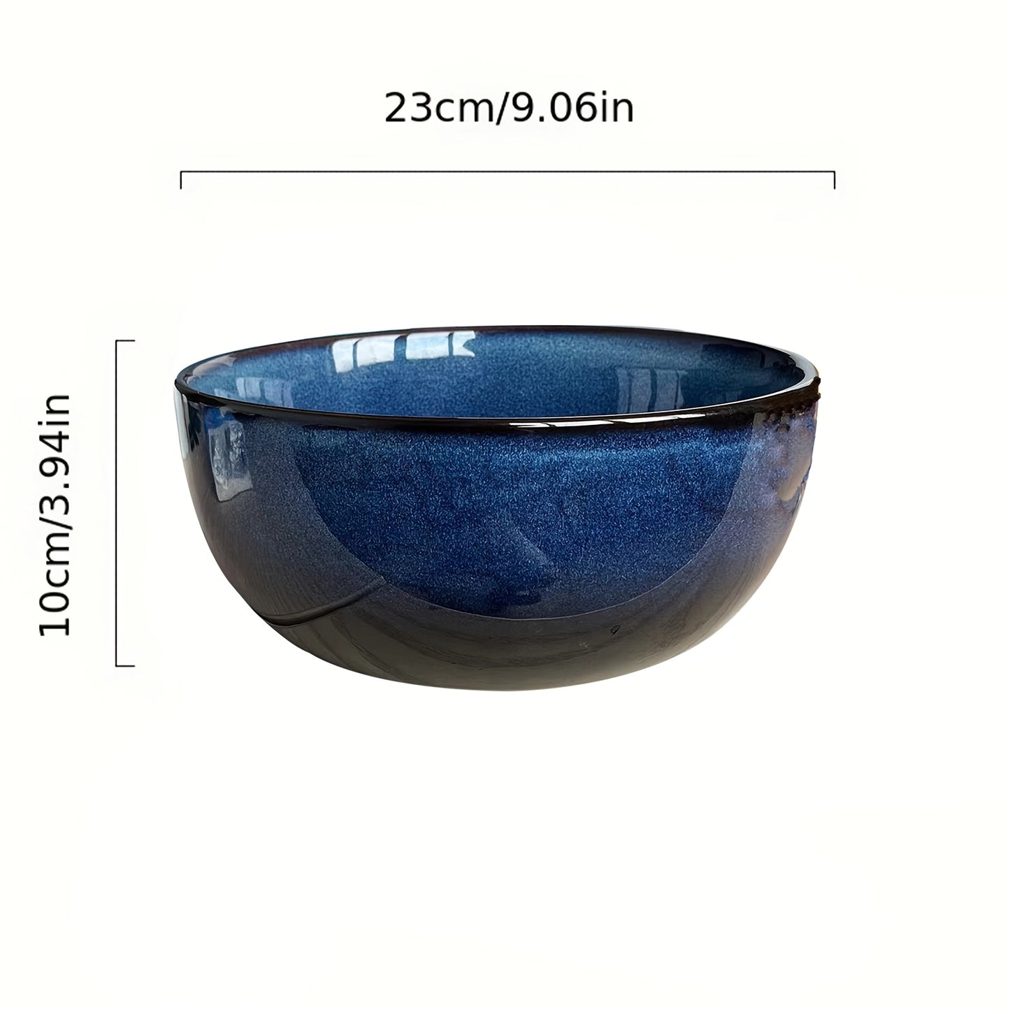 Large Reactive Glaze Ceramic Salad Bowl (81oz) – Serving Bowl for Salads & Soup