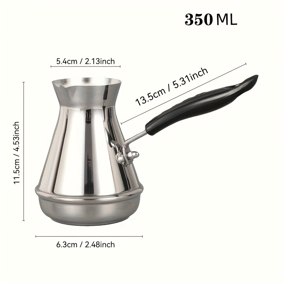 [Turkish Coffee Maker] 1pc Turkish Stainless Steel Coffee Maker with Long Handle - Heavy-Duty Turkish Coffee Pot, Suitable for Turkish Coffee, Tea, Milk Froth, & Hygienic