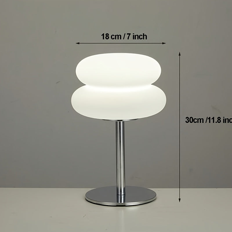 Modern Dimmable USB Powered Burger Table Lamp, Metal Base - Warm Ambient Light for Living Room, Bedroom, Home Office - Ideal Choice for Night Lights, Desk Decorations, and Bedside Lamps