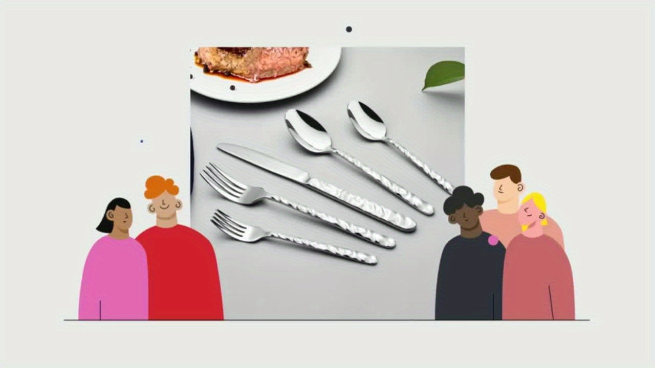 Silverware Set, 40PCS/60PCS Stone Handle Set - Mirror Polished, Dishwasher Safe - Suitable for Home, Catering, Parties, Weddings & Restaurants - For Families & Entertainers