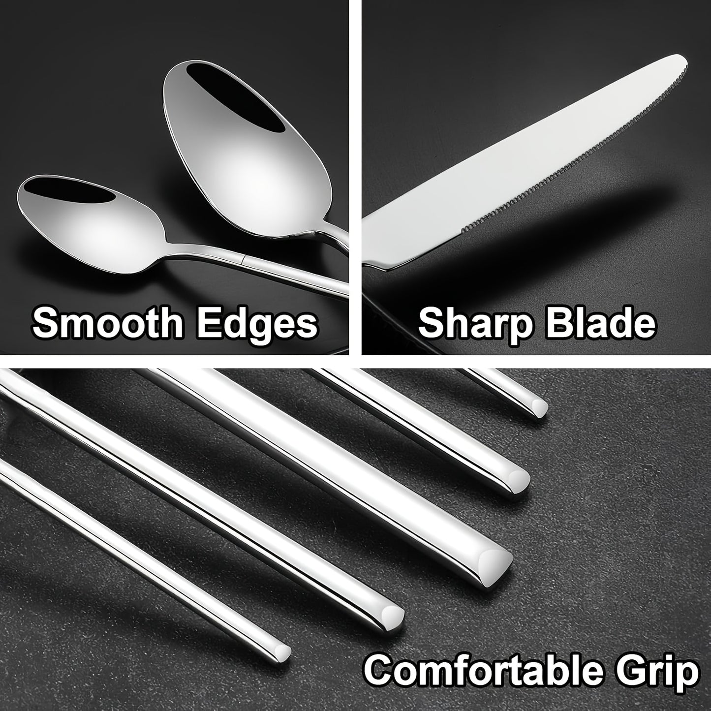 30pcs Silverware Set Service for 6, Premium Stainless Steel & Mirror Polished Flatware Set, Include Fork, Knife, Spoon, Suitable for Home, Kitchen, Restaurant, Durable and Corrosion Resistant, Dishwasher Safe