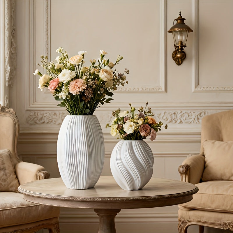 2pcs/Set Maltose-Shaped Vase Decorative Bottles, Bohemian Style, Round Striped Pattern, Suitable for Living Room, Bathroom, Exhibition Hall, Wedding And Other Occasions Decoration, Flower Arrangement Art Bottle, Perfect Holid