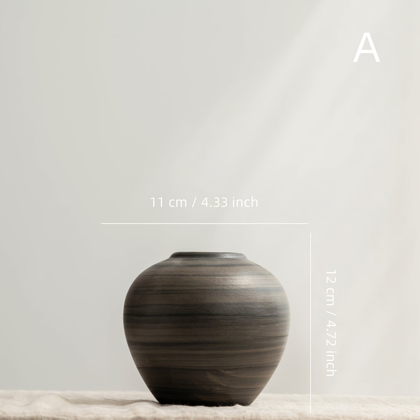 [Wabi-Sabi Ceramic Vase] Wabi-Sabi Style Striped Coarse Ceramic Vase. The Unique Stripe Texture and Rustic Tones of the Vase, Paired with Dried , Create a Natural, Serene, and Textured Atmosphere for Living Rooms, Studies, an