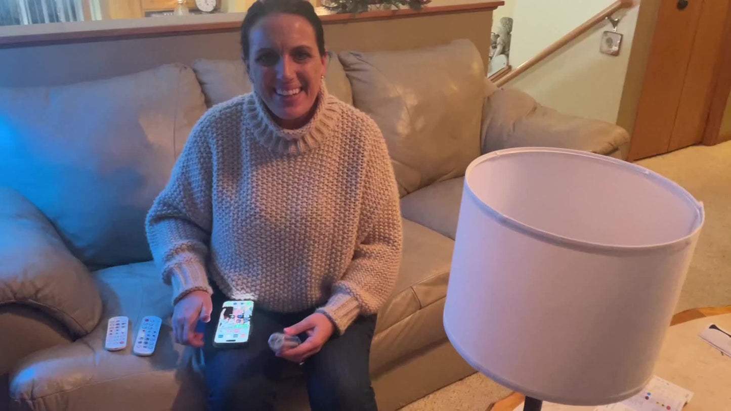 Modern Smart Bedside Table Lamps - Set of 2, 24" Tall, Brown, APP Remote Control, Music Sync for Bedroom & Farmhouse Living Room Decor