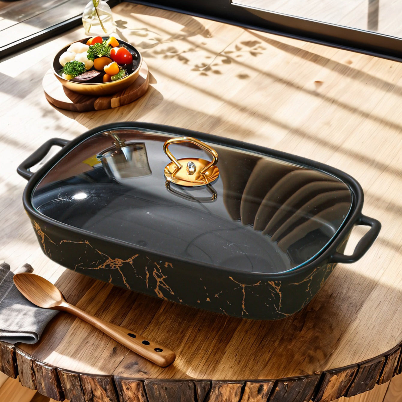 [Ceramic Cooking & Serving Set (1 Set) – Oven-to-Table Baking Pan & Serving Dish