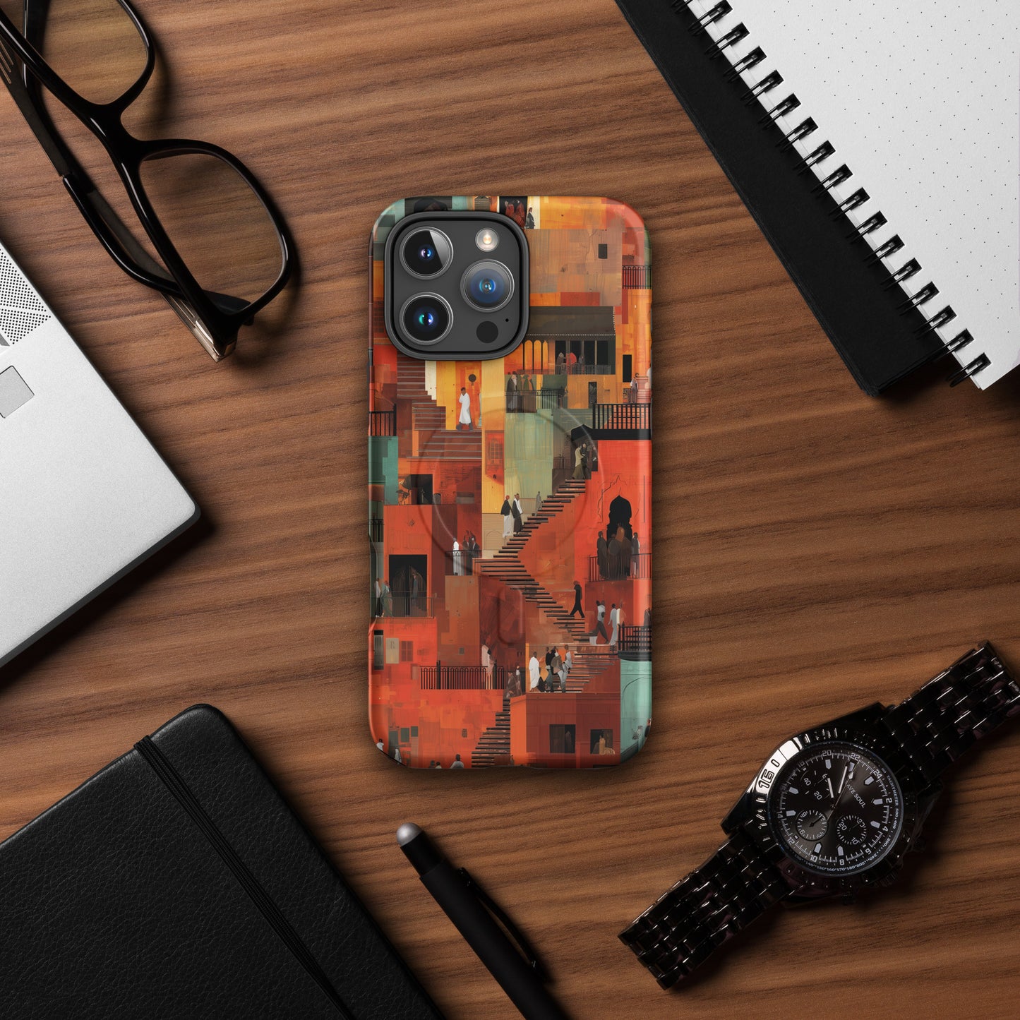 Tetrix City Layers Collage – Tough iPhone Case with MagSafe