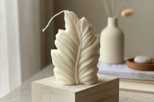 Minimalist Handcrafted Soy Wax Feather Candle-0