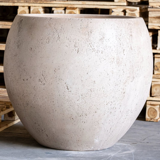 XXL Concrete Sphere Planter 110cm Orbello Truffle Finish Large Plant Pot.-0