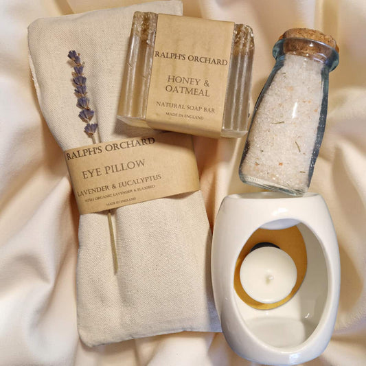 Vegan Spa Gift Set with Bath Salts Soap and Aromatherapy Eye Pillow-0